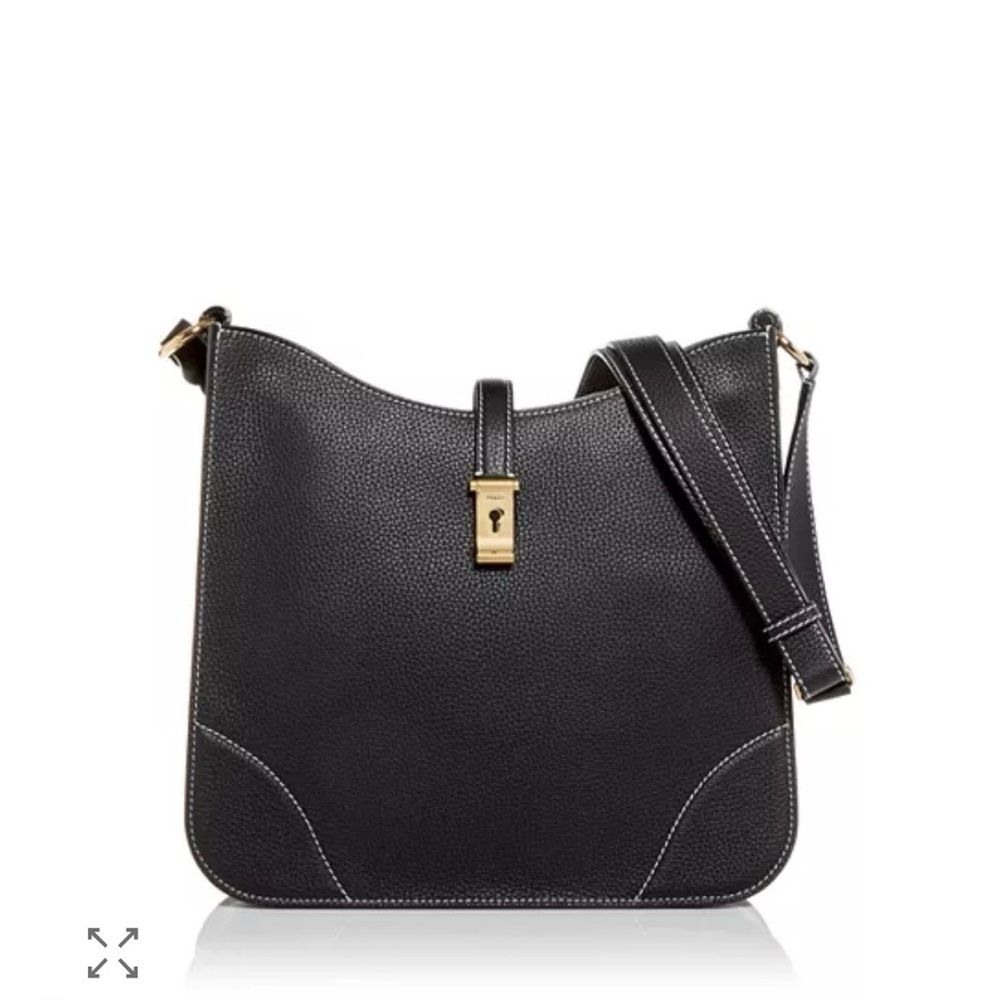 Bally Lavynia Black Shoulder/Crossbody Leather Hobo Bag
